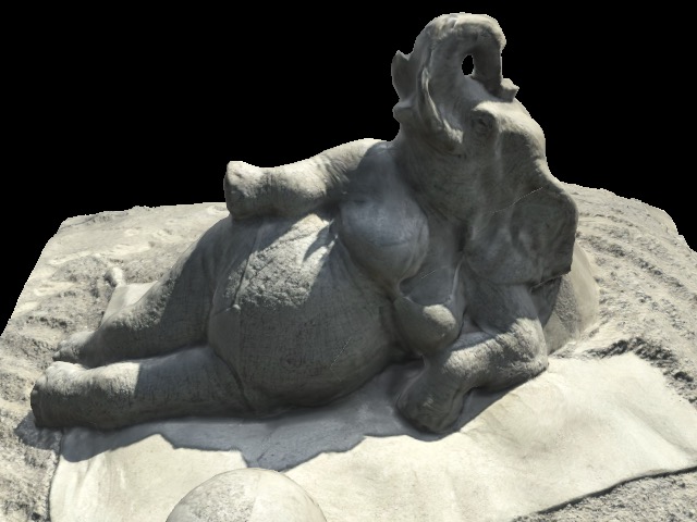 3D Elephant Sand Sculpture