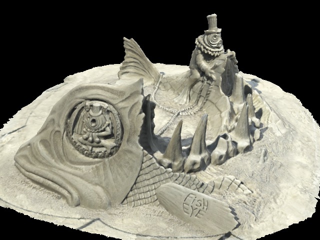 3D Fish Eye Sand Sculpture